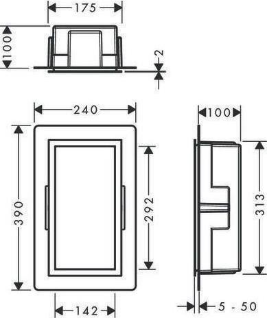 hansgrohe HG Wandnische XtraStoris Individual ma-sw 300x150x100mm Designrahmen pol. go