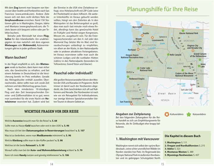 Image du produit Reise-Handbuch Reiseführer USA, Der Nordwesten (Allemand, Susanne Satzer, 2023)