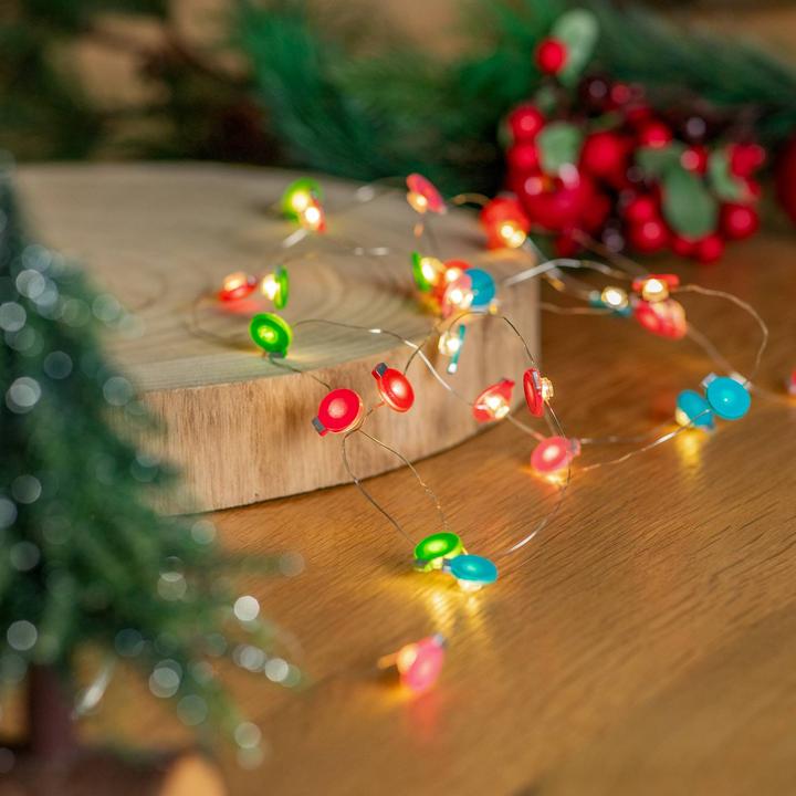 Image du produit Lindby Guirlande lumineuse LED Motje, boules,rouge, vert (3.20 m)