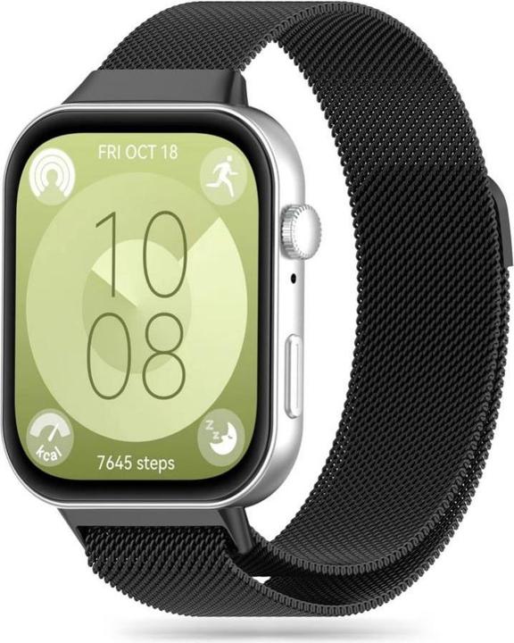 Actual product image Tech-Protect MilaneseBand strap for Huawei Watch Fit 3 - black (Stainless steel)