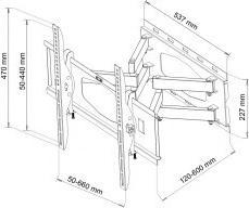 Immagine prodotto ART AR-65 Supporto da scrivania per schermo piatto (80 pollici) Viti (Muro, 80", 60 kg)