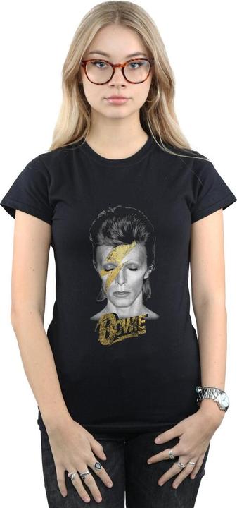Immagine prodotto David Bowie Aladdin Sane Gold Bolt Maglietta Donna (S)