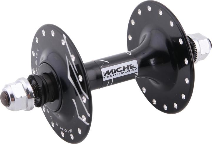 Actual product image Miche Primato Pista High Flange Hubs Front (Black/32H)