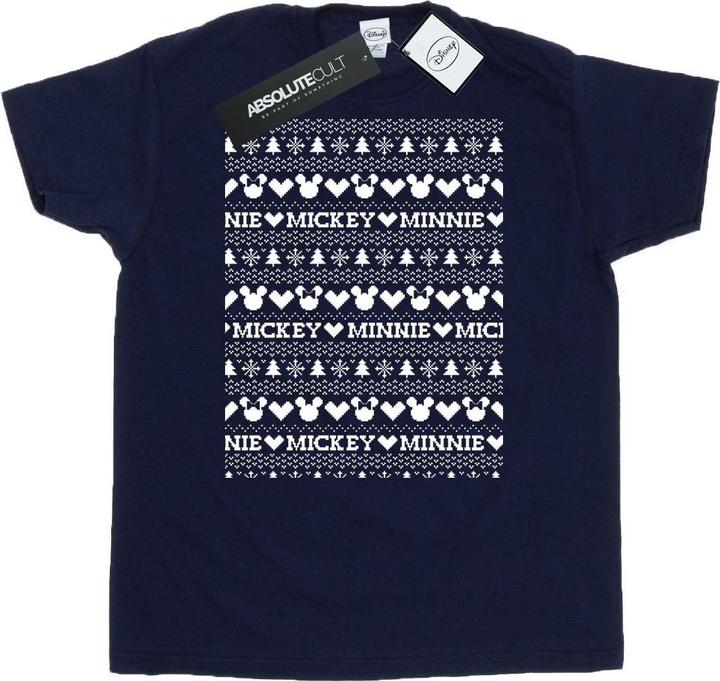 Disney Mickey And Minnie Christmas Fair Isle TShirt (L)