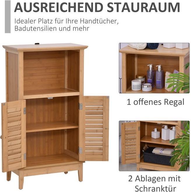 Produktbild Swisshandel24 Badzimmerschrank, offenen, Bambus, Natur, 50 x 25,5 x 92 cm (50 x 25.5 x 92 cm)