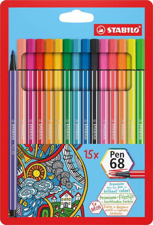 Immagine prodotto STABILO Penna 68 (Multicolore, 15 x)