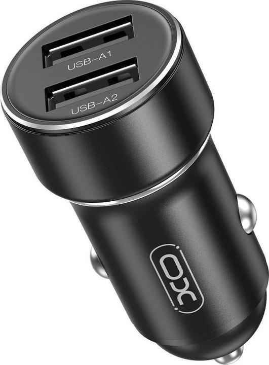 Actual product image xO car charger CC53 12W 2x USB black + USB - USB-C cable