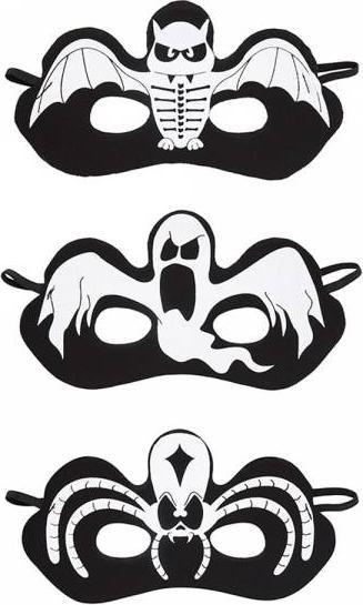 Magni Halbmaske Halloween 3-fach sortiert
