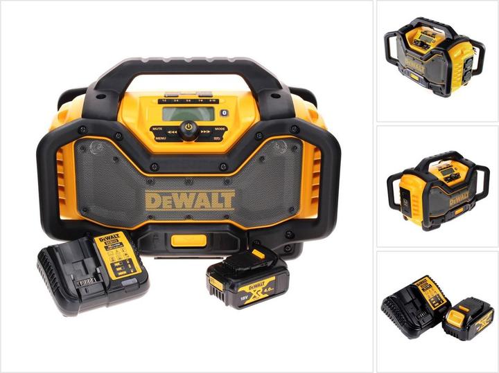 Produktbild DeWalt DCR 027 M1 Akku Radio DAB+ 10,8-18,0 V + 1x Akku 4,0 Ah + Ladegerät (DAB+, FM, Bluetooth)