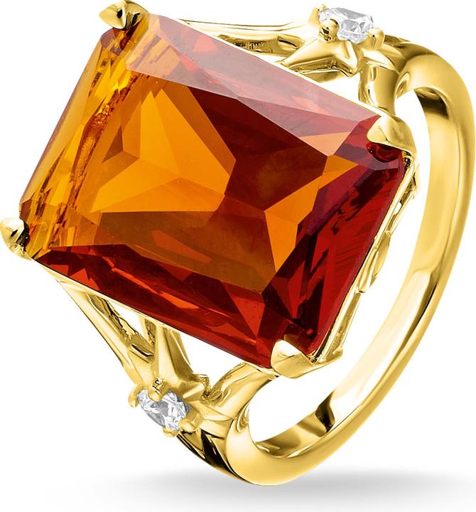 Image du produit Thomas Sabo Bague pierre orange grande avec étoile (54, Argent 925)