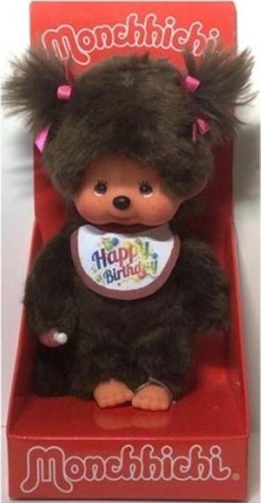 Immagine prodotto Monchhichi Ragazzo con bavaglino Buon compleanno (20 cm)