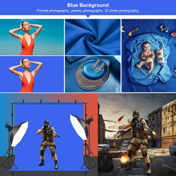 Actual product image Puluz 2x2m Photo Studio Background Stand Kit with Red / Blue / Green Backdrops (200 cm)