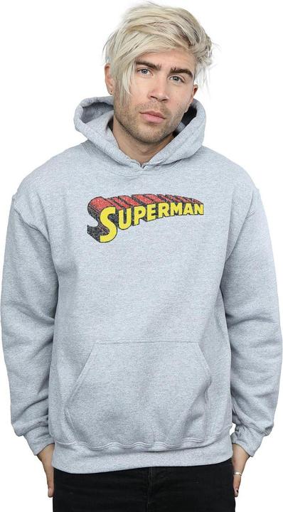 Actual product image Mens Superman Telescopic Crackle Logo Hoodie (XXL)