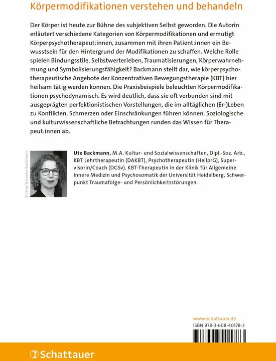 Produktbild Körpermodifikationen – Interventionen der Konzentrativen Bewegungstherapie (KBT) (Deutsch, Ute Backmann, 2024)