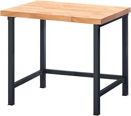 Actual product image eurokraft pro Workbench, height adjustable, with solid beech top (125 cm, 70 cm)