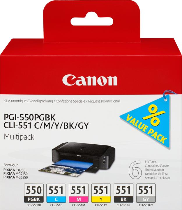 Immagine prodotto Canon Cli-551/Pgi-550 (M, C, PGBK, FC, GY, Y)