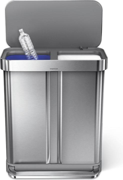 Image du produit Simplehuman Poubelle double 58 l, argent brossé (58 l)