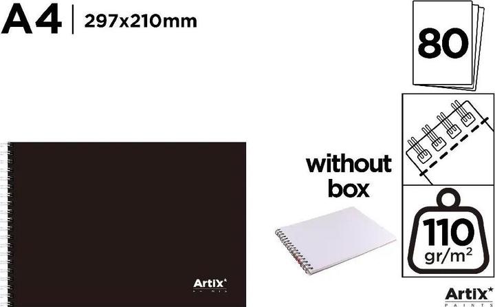 Actual product image Artix Zeichenblock A4/80K 110g (A4, Hardcover)