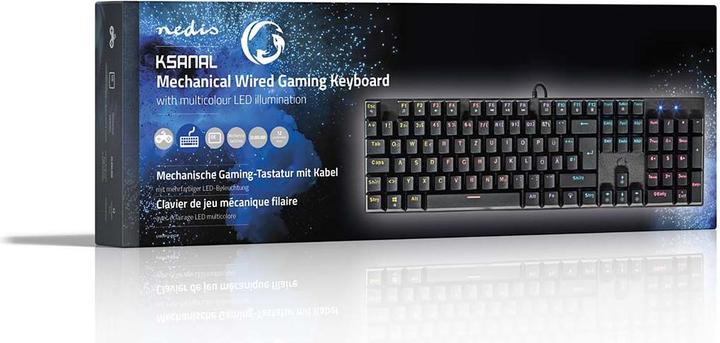 Actual product image Nedis Wired Gaming Keyboard USB Type-A Mechanical Keys LED German DE-Layout Powered by (DE, Cable)