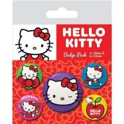 Actual product image Pyramid Hello Kitty (colourful poses) badge, metal