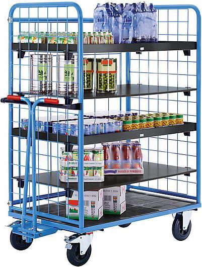 Produktbild eurokraft pro Etagenwagen, Drahtgitter dreiseitig (500 kg)