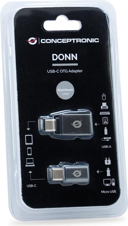 Produktbild Conceptronic Adapter USB-C -> USB3.0+Micro USB 2er-Pack sw (USB 3.1, USB 2.0, 1.47 cm)