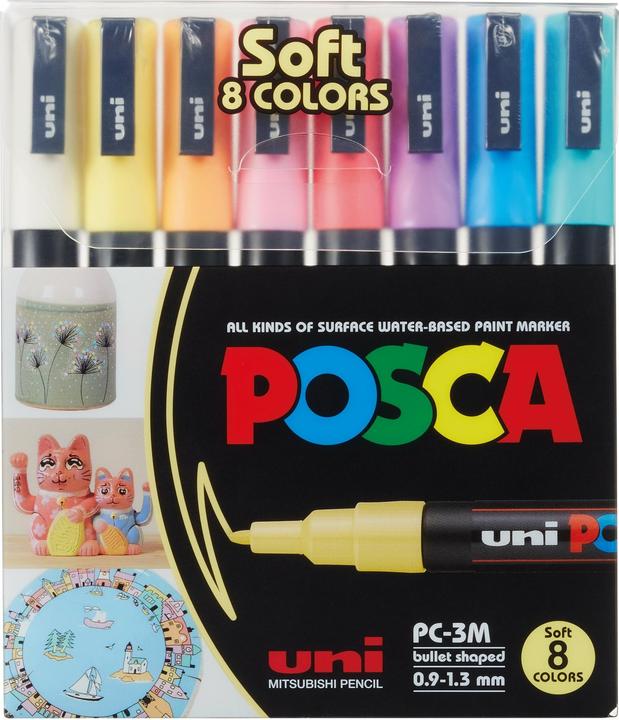 Produktbild Posca Marker PC-3M Rundspitze (Mehrfarbig, 1.30 mm, 8 x)