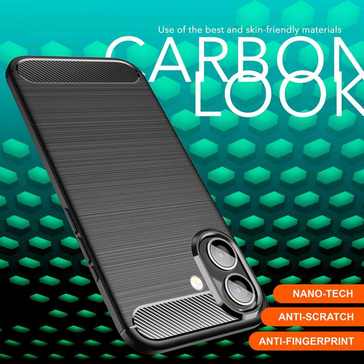 Produktbild Nalia Carbon-Look Silikon Hülle (Apple iPhone 16 Plus)
