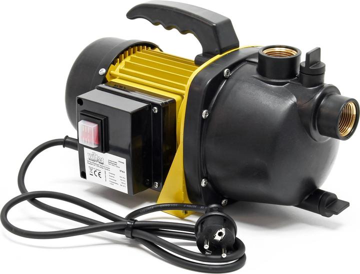 Image du produit Wiltec Pompe de jardin 3800l/h 1200W Poignée de transport & Vis de purge Hauteur de débit 48m Eau douce (Pompe de jardin)