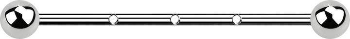 Produktbild Star Piercing Barbell silber 1.2 mm Innengewinde silber und drei 0.8 mm Gewindelöcher mit zwei Kugeln (ohne Messing, Chirurgenstahl 316L)