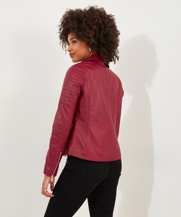 Produktbild Joe Browns Raspberry Leather Biker Jacket (42)