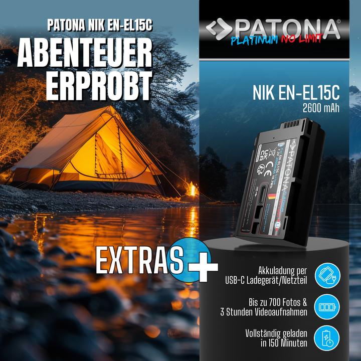 Produktbild Patona Platinum Akku Nikon ENEL15C USB-C (Kamera Akku)