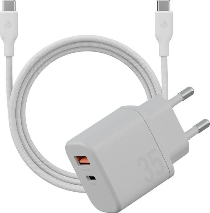 Actual product image Energea Wall Charger Bazic Goport Velox Kit 1xUSB-C 1xUSB-A GaN 35W with cable white (35 W)