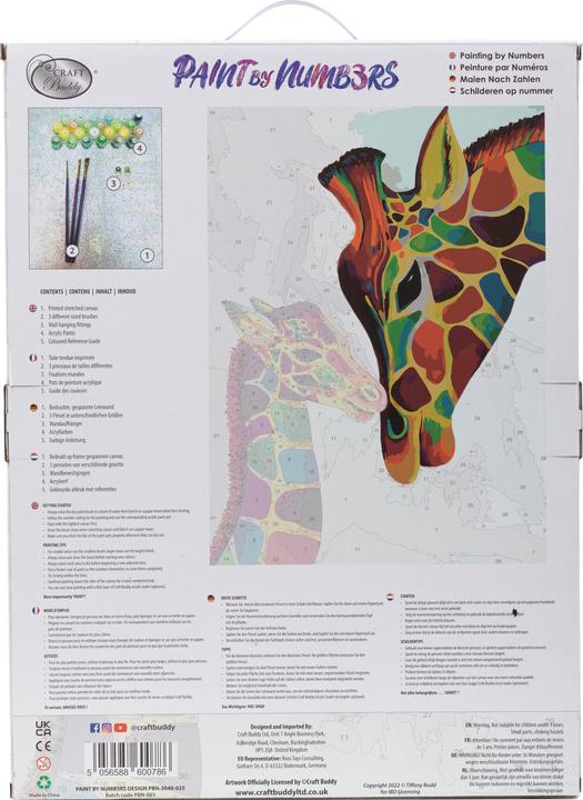 Immagine prodotto Craft Buddy Set di quadri Painting by Numbers 30x40cm Giraffe colorate