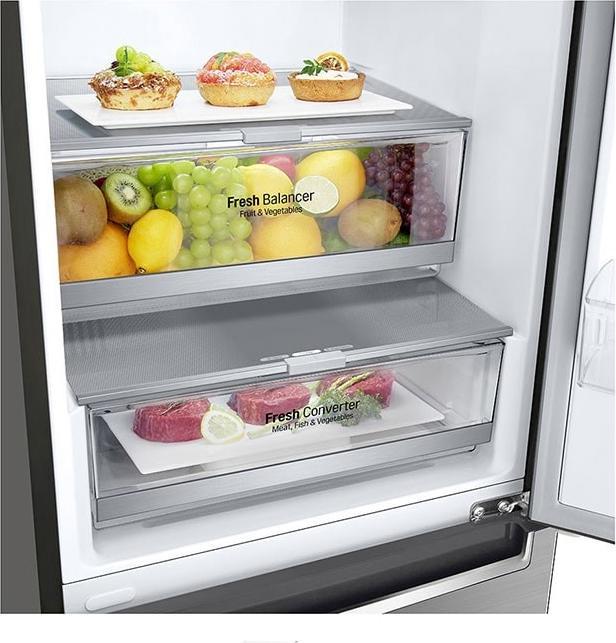 Actual product image LG GBB72PZDMN Fridge Freezer Freestanding 384 l E Silver (384 l)