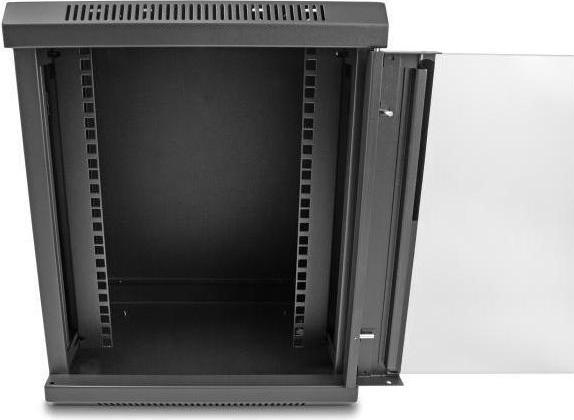 Produktbild Delock 10? Netzwerkschrank mit Glastür 8 HE schwarz (8 HE, 10 Zoll Rack)