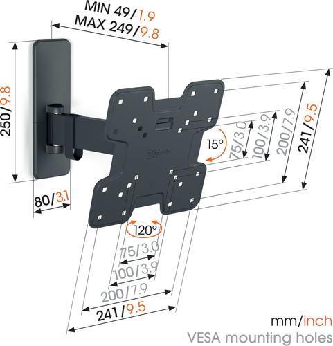 Immagine prodotto Vogels TVM 1225 (Muro, 43", 15 kg)