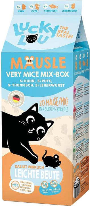 Produktbild Lucky Lou Mäusle Multipack, 20x28g, je 4 Sorten à 5 Stk. (Adult, 20 Stk., 695 g)