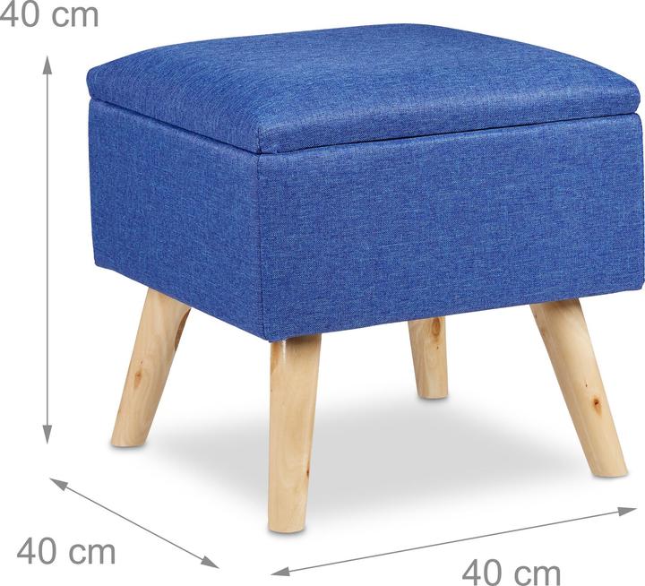 Image du produit Relaxdays Tabouret avec espace de rangement, rembourré