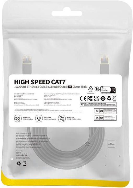 Image du produit Baseus Cat 7 10Gb Ethernet RJ45 Cable 3m black (UTP, CAT7, 3 m)