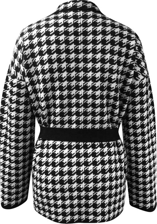 Actual product image Bellemere Cardigan Two-Tone Cashmere-Merino Houndstooth (L)