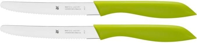 Produktbild WMF Brotzeitmesser Brötchenmesser Frühstücksmesser Set 2tlg 23cm Wellenschliff grün (11 cm)