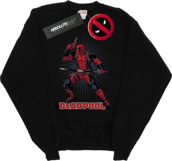 Actual product image Mens Deadpool Gun Sword Burst Sweatshirt (3XL)