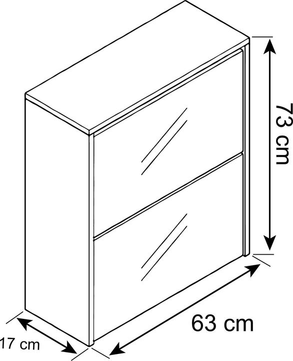 Produktbild VCM Holz Schuhschrank Stido L mit 2 Spiegel Schuhkipper (63 x 17 x 73 cm)