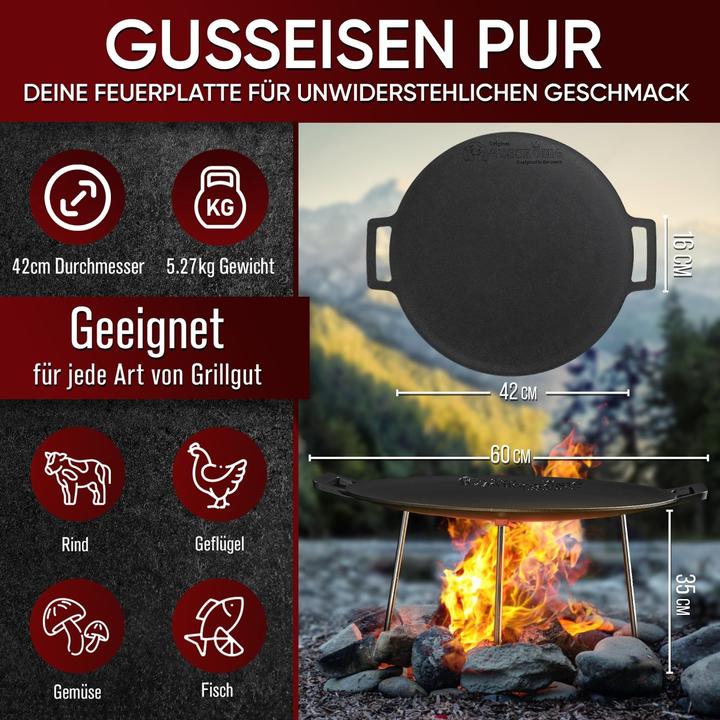 Actual product image Gusskönig Cast iron fire plate (45cm)