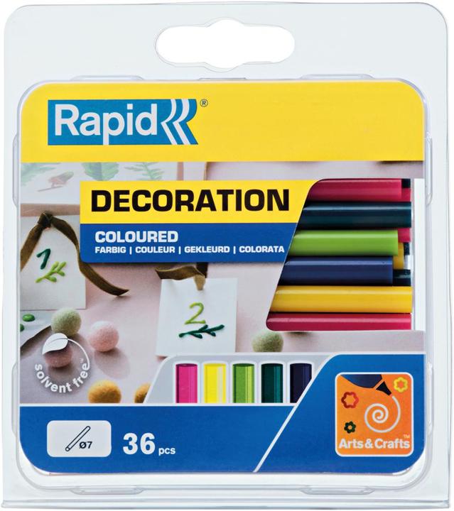 Rapid Coloured glue sticks modern Ø7x90mm 36 pieces