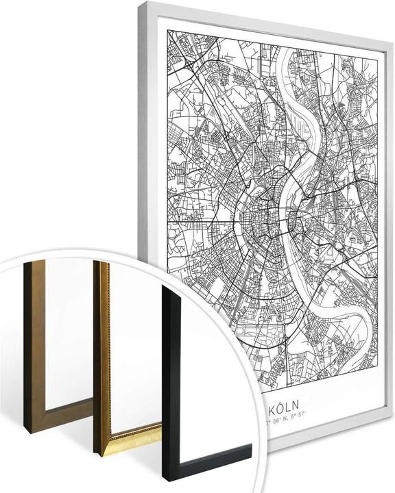 Actual product image Trenddeko City map Cologne (60 x 80 cm)