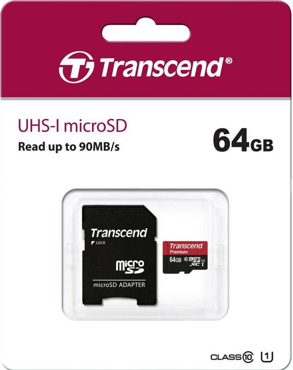 Produktbild Transcend microSDXC Premium 400x UHS-I (64 GB, microSDXC, U1, UHS-I)