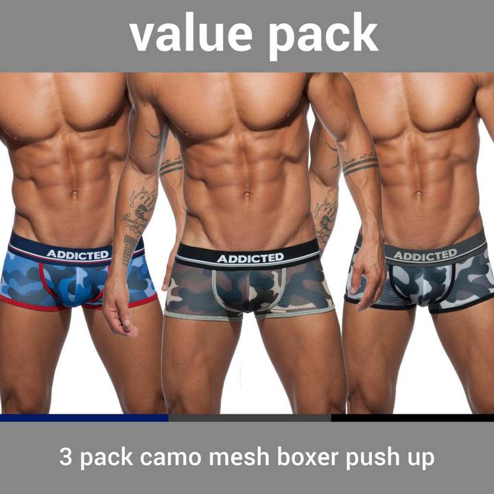 Immagine prodotto Addicted Boxer mimetici in confezione da tre (3XL, confezione da 3)