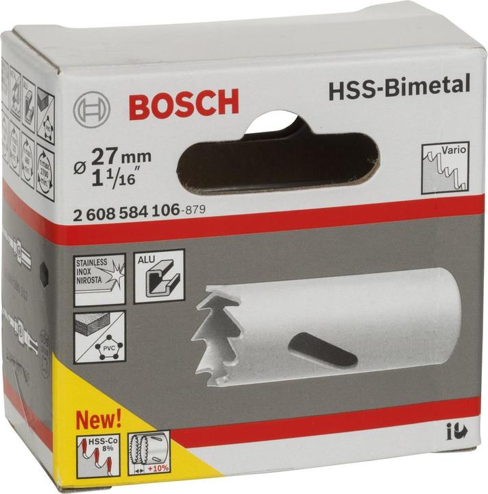 Produktbild Bosch Professional Zubehör Lochsäge HSS-Bimetall für Standardadapter, 27 mm, 1 1/16-Zoll (27 mm)